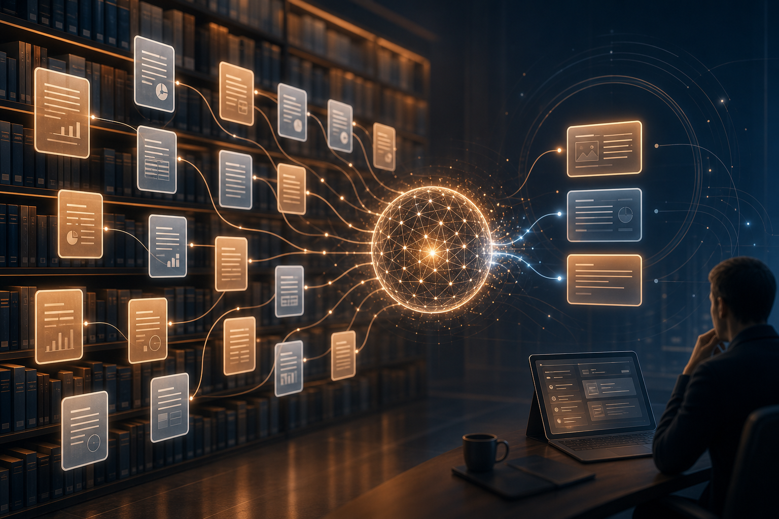 Internal AI knowledge base RAG search illustration 2026